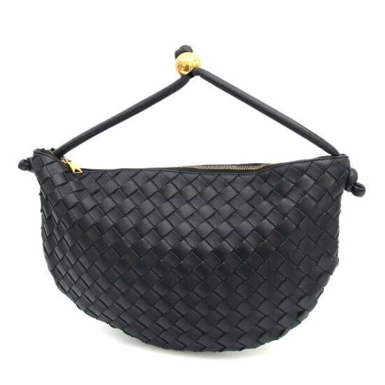 Bottega Veneta Turn Pouch Black Woven Leather Shoulder Bag